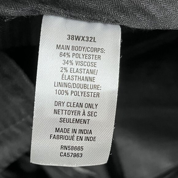 Nordstrom Extra Trim Fit Mens Black Dress Pants Sz 38 x 32 - Picture 4 of 4